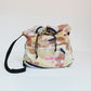 Upcycled tent cross-body bag with flower details made from tents