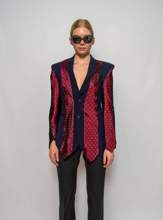 Upcycled one-of-a-kind tailored jacket 