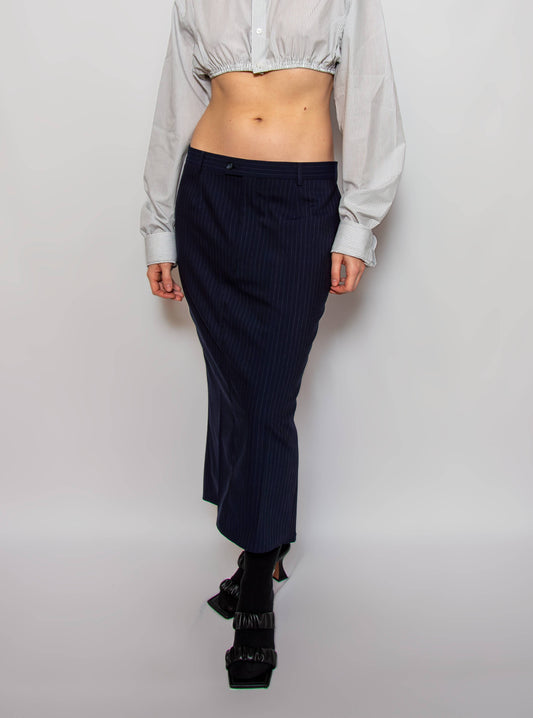 Upcycled long skirt with a split in the back