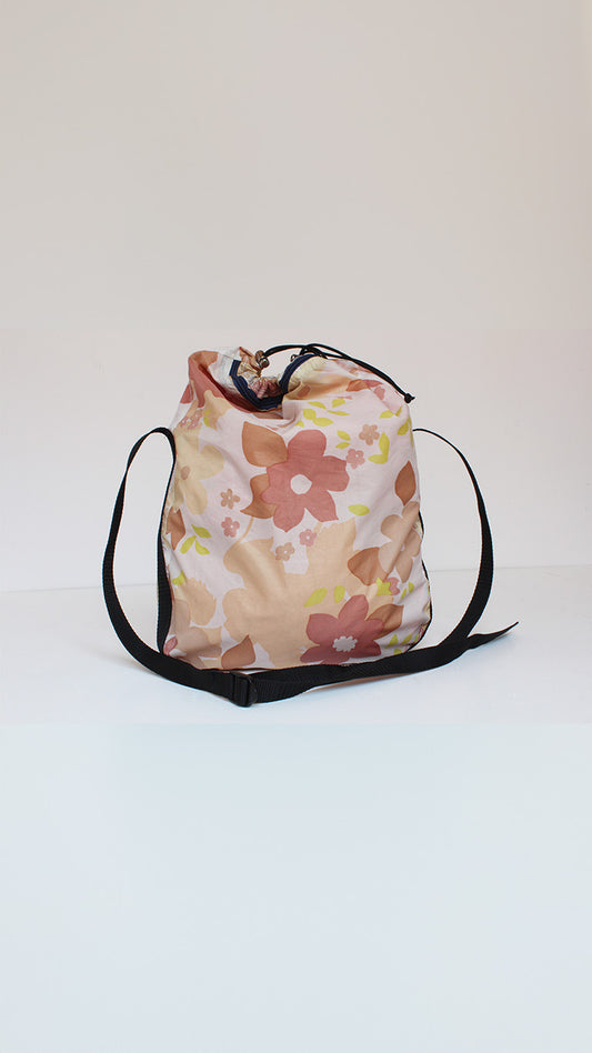 Upcycled tent bag - flowers