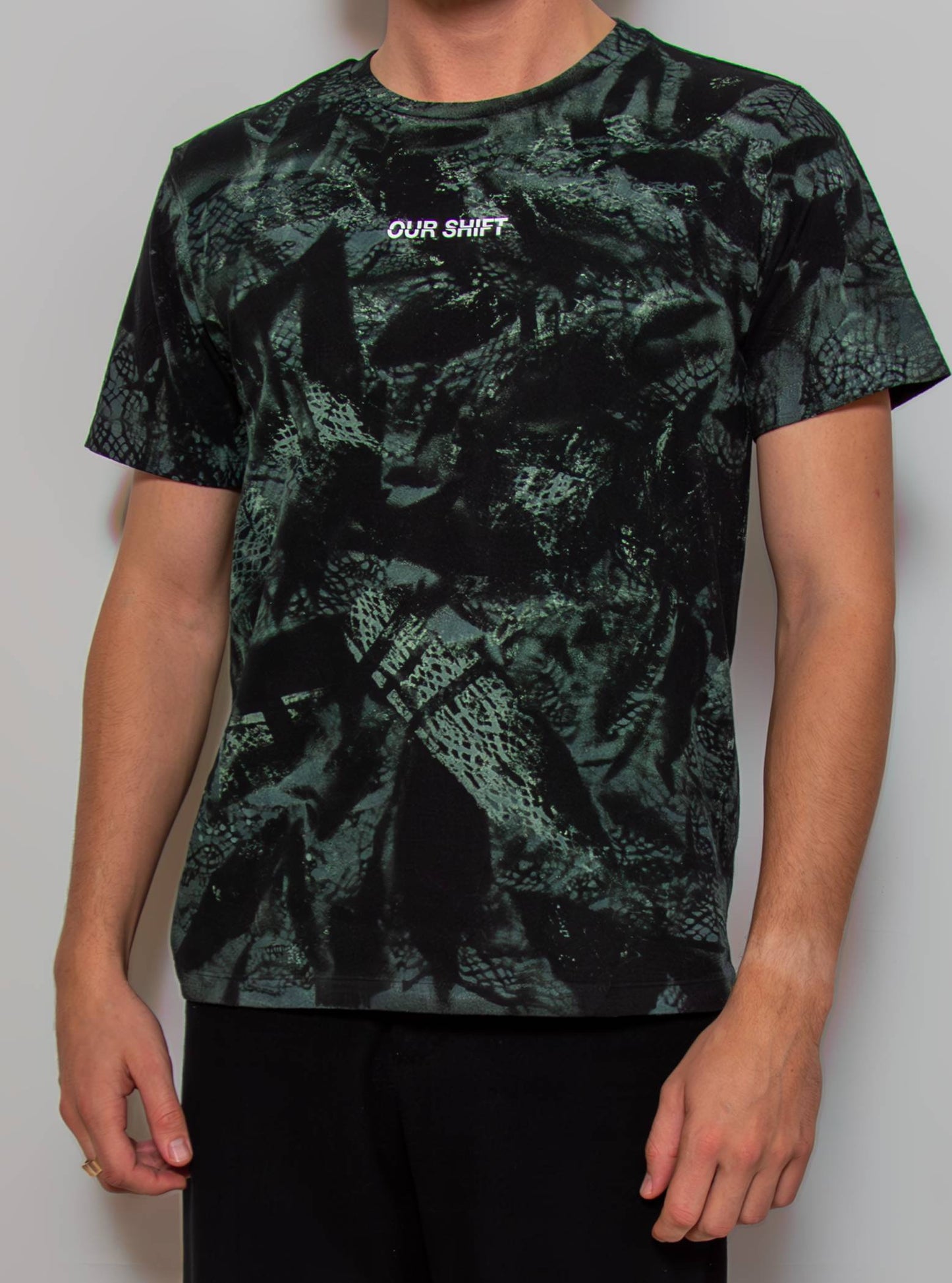 Sprayed t-shirt with logo - black