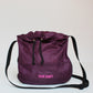 Upcycled tent cross-body bag in deep purple made from tents 