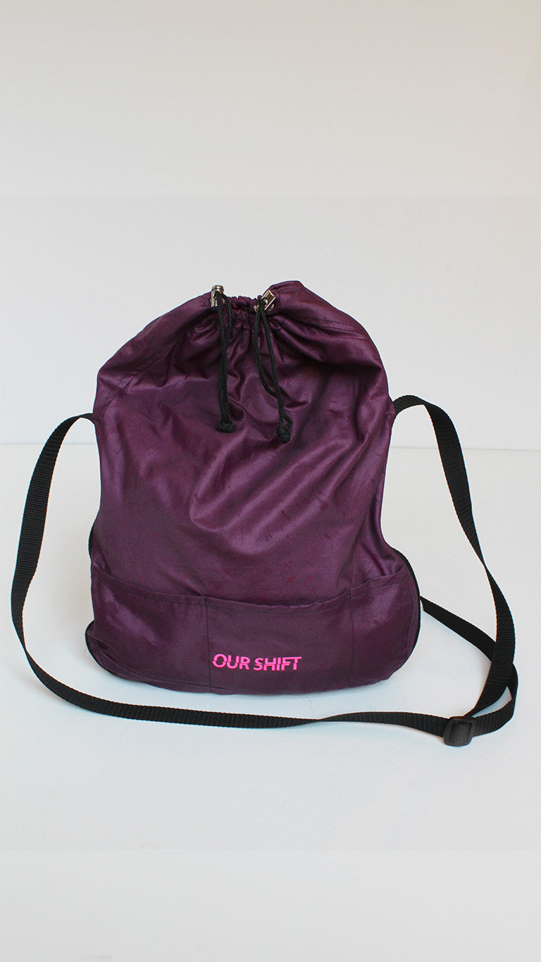 Upcycled tent bag - classy purple
