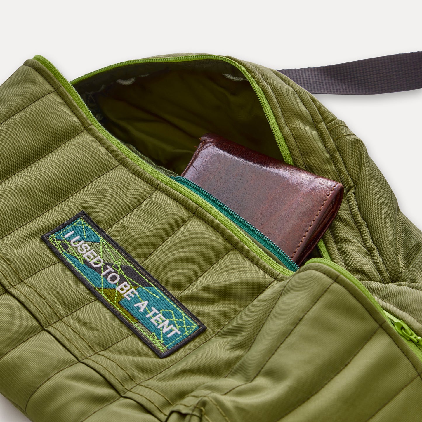 UPCYCLED TENT QUILTED BAG