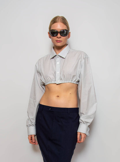 Cropped shirt with elastic finish