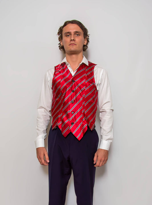 Upcycled unique one-of-a-kind tailored vest