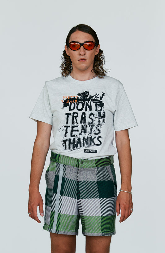 T-shirt "Don't Trash Tents, Thanks" White