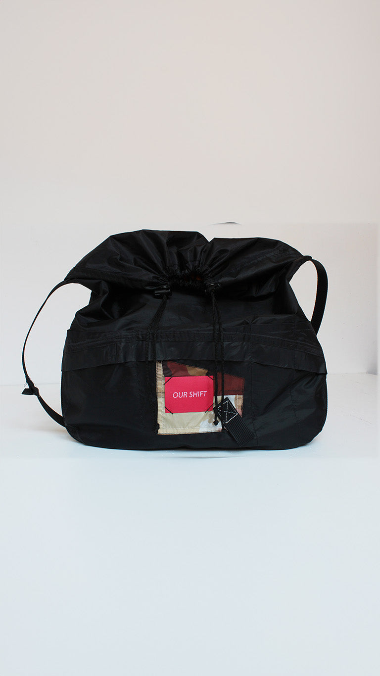 Upcycled tent bag - classy black