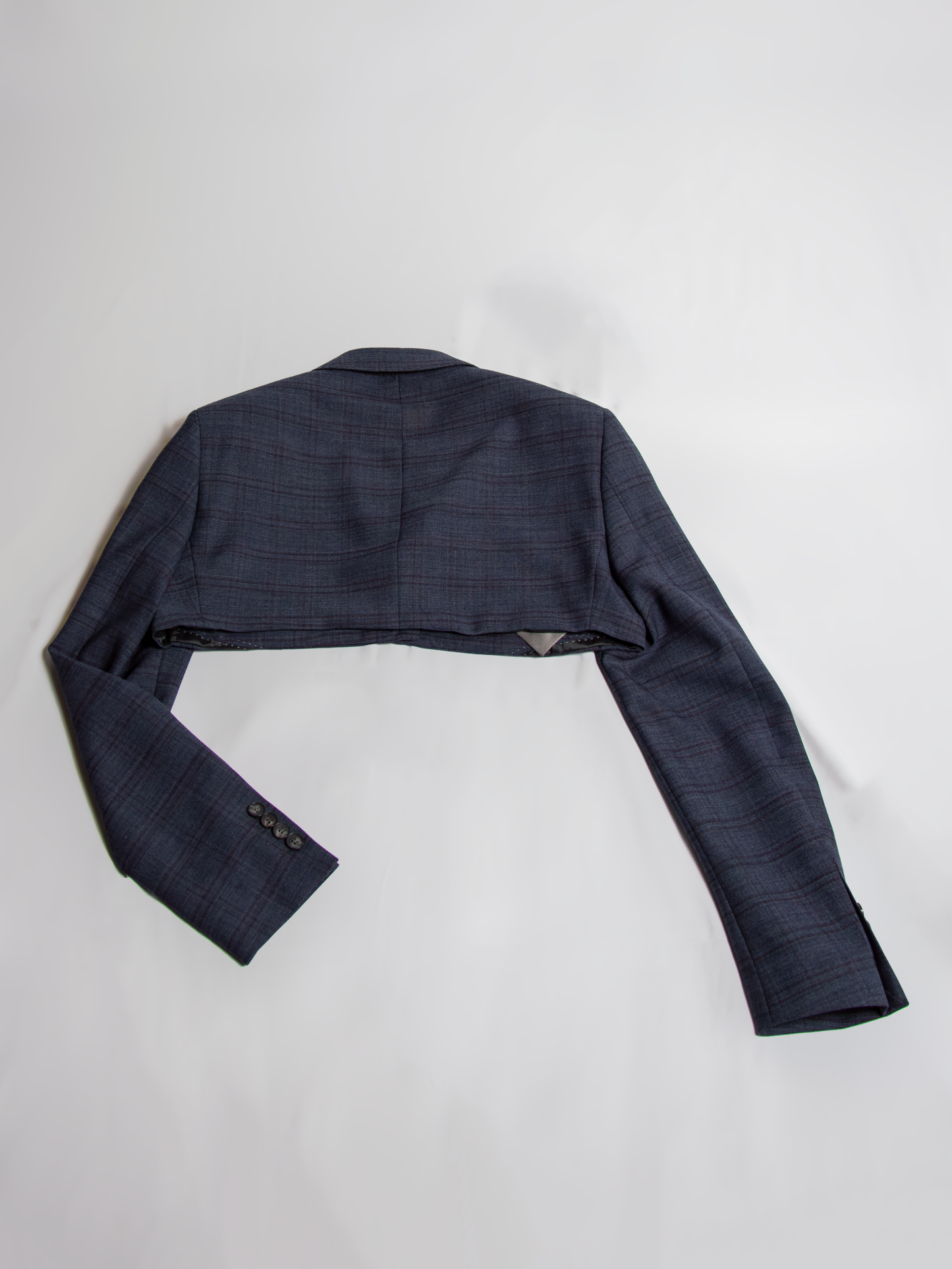 Cropped blazer with mini skirt