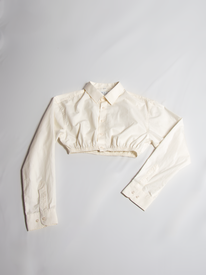 Cropped shirt with elastic finish