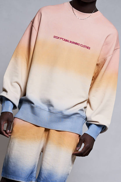 Fist multicoloured ombre crew neck