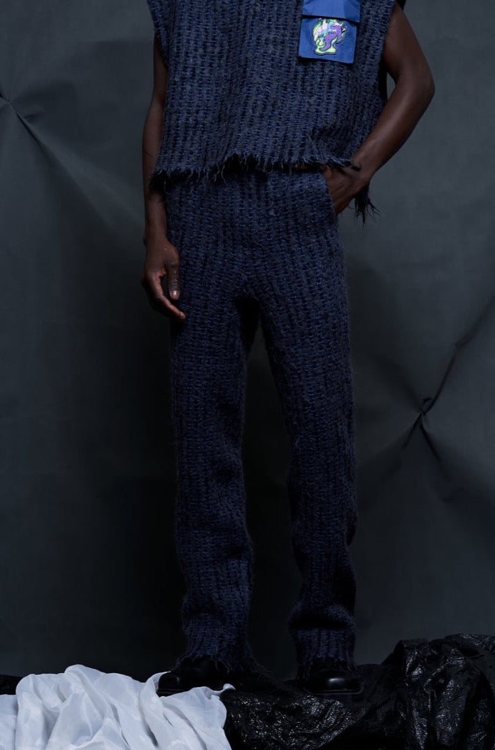 Blue GIVENCHY-FABRIC TROUSERS with soft textured details 